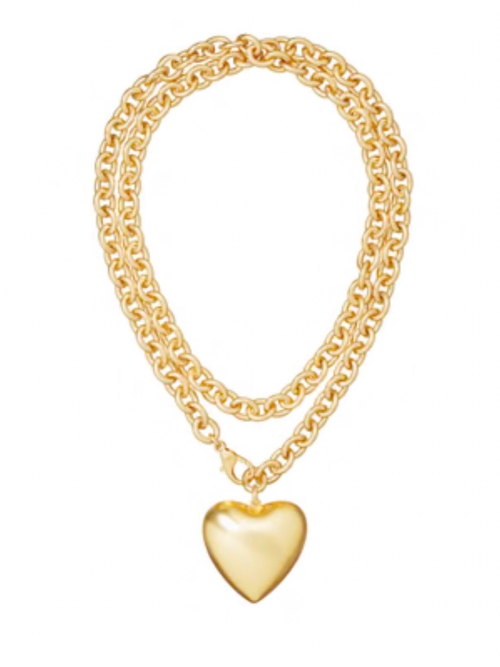 Roxanne Assoulin large puffy heart necklace in gold